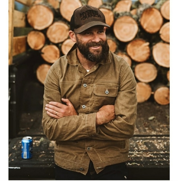 FLINT AND TINDER FLANNEL LINED WAXED TRUCKER JACKE - Picture 2 of 15